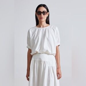 Apiece Apart Nora Crop Top White Size Small